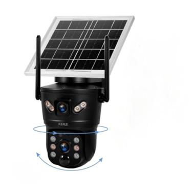 Imagem de Câmera de Segurança Solar PTZ Wi-Fi 360° HD com Dupla Lente, Visão Noturna, Bateria 6000mAh, Prova d’Água e Monitoramento Remoto (não acompanha cartão SD)