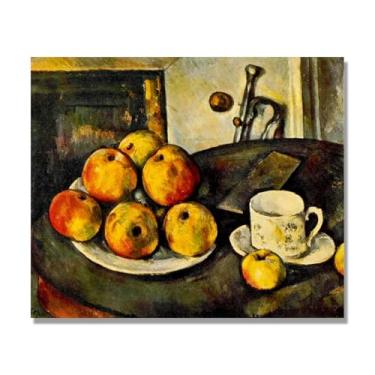 Imagem de NHLDZYH Tela vintage de frutas mortas, impressão de estilo de pintura a óleo vintage, decoração de jantar de fazenda rural. A37. 40 x 48 cm. Somente tela