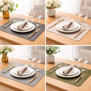 Imagem de Sousplats Jogo Americano PVC Mesa Posta Moderna Elegante Retangular 43x30 Resistente Fácil Limpeza Decoração (6)