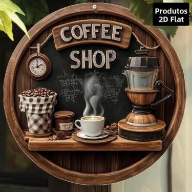 Imagem de Placa De Metal Vintage Para Cafeteria 8x8 Polegadas Arte De Parede Red