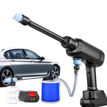 Imagem de Máquina de lavar carro sem fio, alimentada por bateria de lítio, pistola de água portátil para lavagem de carro de alta pressão portátil, máquina de lavar carro de dupla finalidade autoescorvante