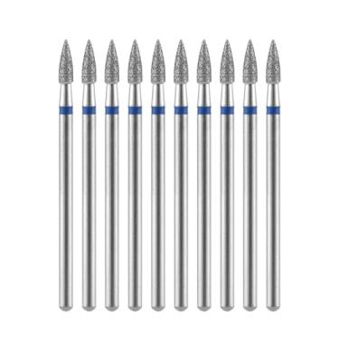Imagem de KAZIPOP Conjunto de 10 peças de brocas de diamante para cutículas, carboneto de tungstênio, diamante para manicure, pedicure, salão de beleza, uso doméstico (estilo 2)