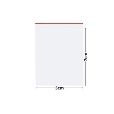 Imagem de Saco Transparente Plástico Fecho Zip Hermético 5x7cm Com 100 Unidades 