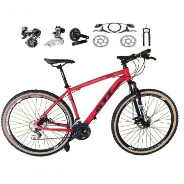 Imagem de Bicicleta Aro 29 Gti Roma Shimano Altus 24v Freio Disco Hidráulico Garfo Trava - Vermelho Tam.21