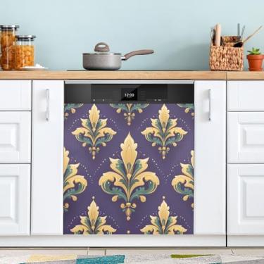 Imagem de ATTX Capa magnética para lava-louças Mardi Gras | Adesivo decorativo de eletrodomésticos de 58 x 66 cm para armários domésticos e eletrodomésticos (108)