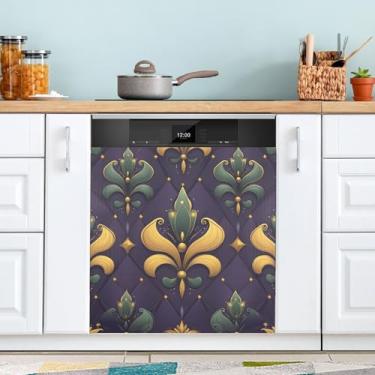 Imagem de ATTX Capa magnética para lava-louças Mardi Gras | Adesivo decorativo de eletrodomésticos de 58 x 66 cm para armários domésticos e eletrodomésticos (100)
