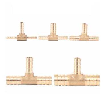 Imagem de Ferramenta de hardware 4 mm 5 mm 6 mm 8 mm 10 mm 12 mm 14 mm 16 mm tipo T mangueira redutora tubo farpado tubo de encaixe redutor acoplador conector adaptador junta de tubo (19-12-19 mm OD)