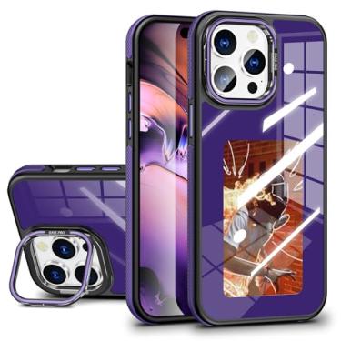 Imagem de HUHUCASE Para IPhone15/14/13/12/11 Paomax NFC Tela de tinta de projeção DIY Picture Lens Holder Capa para celular (roxo, IPhone14 ProMax)