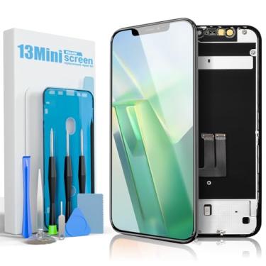 Imagem de Substituição de tela para iPhone 13 Mini, LCD Full HD de 5,4 polegadas e montagem digitalizadora sensível ao toque – Inclui ferramentas de reparo, adesivo à prova d'água e protetor de tela de vidro