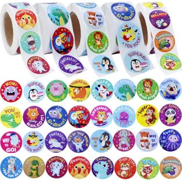 Imagem de HOXBUR 2500 peças de adesivos para sala de aula infantil, design temático de animais, professores, alunos, prêmios, adesivos para material de sala de aula escolar