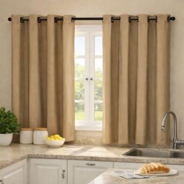 Imagem de Cortina Blackout Lisa Cozinha 2,40 X 1,40 Térmica E Moderna - Malu Enx