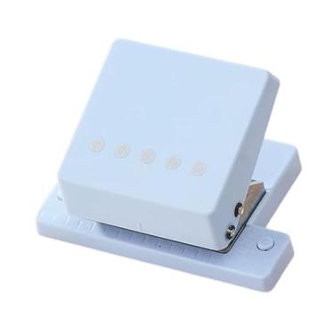 Imagem de KiBcsLic Perfurador de Papel com 5 Furos e Capacidade para 6 Folhas, Máquina de Encadernação Portátil para Álbuns de Recortes, Diários e Cartões A4, Azul Claro