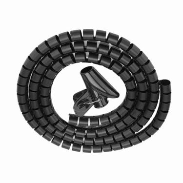 Imagem de Naroote Tubo Flexível de Envoltório Espiral para Organizador de Cabos para Uso Doméstico e de Escritório Com Solução Zip-up - Tubo de Armazenamento de Fio de 5 Pés para TV e Monitor de Computador