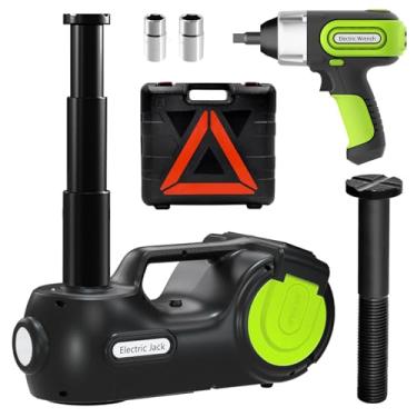 Imagem de E-HEELP Macaco de carro elétrico 5 toneladas 12 V hidráulico para carro com chave de impacto elétrica para SUV MPV Sedan Troca de pneus Nova Versão com visor LCD Kit atualizado