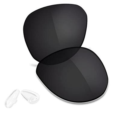 Imagem de TRUSHELL Lentes de reposição polarizadas e almofada de nariz para óculos de sol OAKLEY Contrail OO4147 preto escuro - polarizado