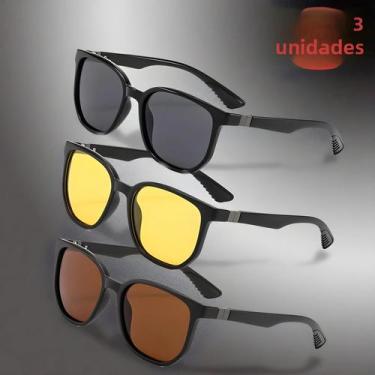 Imagem de Óculos De Sol Polarizados Unissex, 3 Peças, Anti-reflexo, Quadrados, P