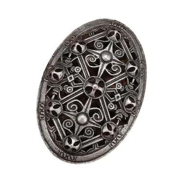 Imagem de Broche Escudo Celta Da Mitologia Nórdica Escandinava, Pin Amuleto Punk