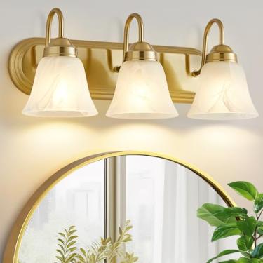 Imagem de EJIAXIN Luminárias de banheiro sobre o espelho - 3 luminárias vintage para banheiro luminária de parede fácil instalação luzes não incluídas lâmpada aplique para espelho sala de estar armário quarto