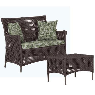 Imagem de 1 Sofá E Mesa Igapó Alumínio Marrom Corda Náutica E5 Trama Marrom