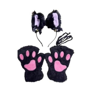 Imagem de Conjunto De Luvas De Inverno Com Patas De Gato, Luvas Fofas De Desenho