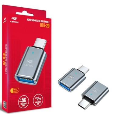 Imagem de Adaptador Otg Usb-c Para Usb-a Otg-20 C3tech - Otg-20