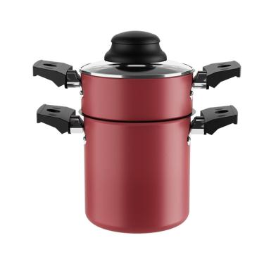 Imagem de Cuscuzeira Brinox Especiarias Antiaderente Pro-Flon 800ml 10cm Tampa Vidro