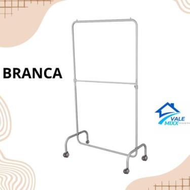 Imagem de Arara Desfile Dupla 120cm Com Rodinhas Reforçada Altura Regulável - - 