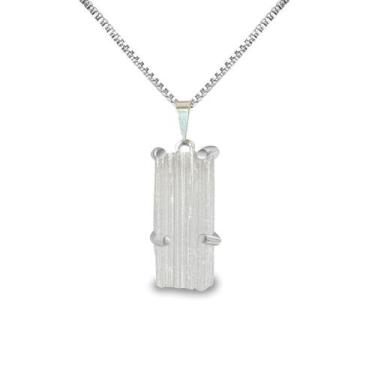 Imagem de Colar Forza Selenita - Cristal Natural, Banho Ouro 18k