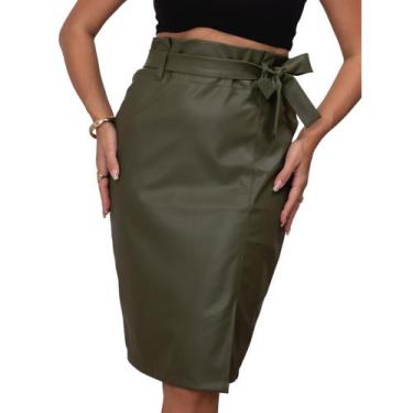 Imagem de Saia material sintético Evangélica Com Lacinho Tamanho:PCor:Verde-escu