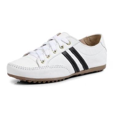 Imagem de Tênis Feminino lindo moderno conforto Branco Preto - Izabella Araújo, 