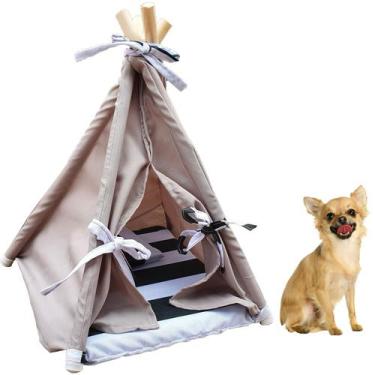 Imagem de Caminha Cabana Pet Toca Oca Tenda Cama Cachorro Cão P Cinza - Pet Best