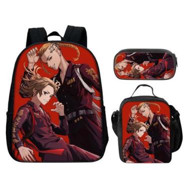 Imagem de Conjunto de mochilas Tokyo Mickey Anime School, 3 peças com bolsa de o