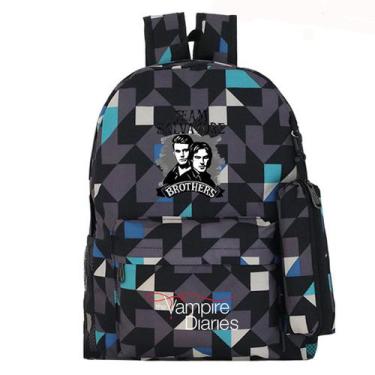 Imagem de Mochila escolar Vampires Diaries K para crianças - 32x12x43cm - yiweis
