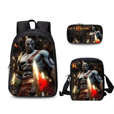 Imagem de Conjunto de mochilas escolares, mochila Gods of Wars, bolsa de nylon, 