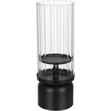 Imagem de CASTIÇAL DECORATIVO PORTA VELA HOME&CO METAL 34x12x12cm PRETO