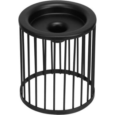 Imagem de CASTIÇAL DECORATIVO PORTA VELA HOME&CO METAL 13x11x11cm PRETO