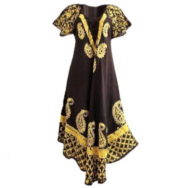 Imagem de Vestido Indiano Boho Amplo Hippie Com Mangas Free Size VBVE004, Vbve00