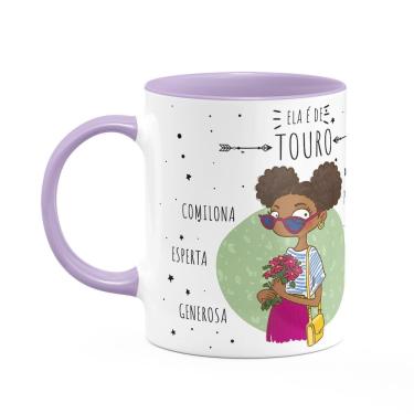 Imagem de Caneca Signos Cartoon - Ela é de Touro - B-lilac - M2