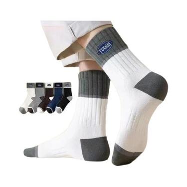 Imagem de Meias Masculinas De Inverno Cano Médio Grossas Antiodor 5 Pares Proteç