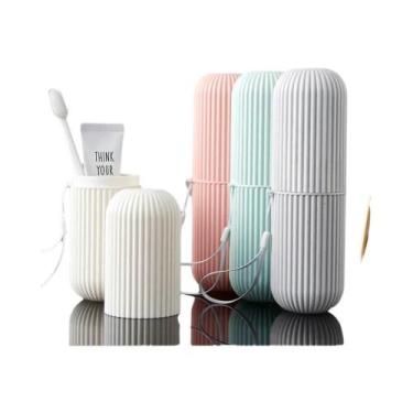 Imagem de Estojo Portátil Para Escova De Dentes Com Copo Para Enxaguante Bucal E