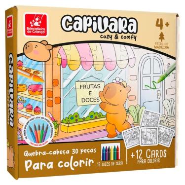 Imagem de Quebra Cabeça Cozy & Confy Capivara Para Colorir 30 Peças BDC