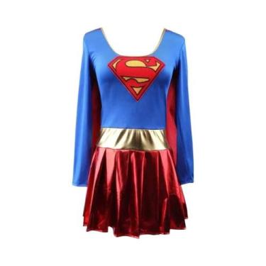 Imagem de Mulheres super menina super-herói supermulheres traje fantasia vestido