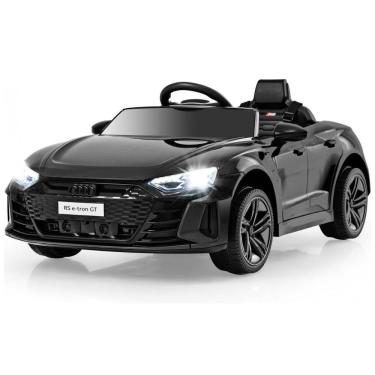 Imagem de Carro Elétrico Infantil Licenciado INFANS Audi RS e-tron GT 12V, Controle Remoto para Pais, Suspensão 4 Rodas, LED, Música, USB, Preto