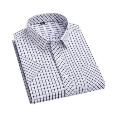 Imagem de Camisa De Algodão Xadrez Masculina 5XL 6XL De Manga Curta Primavera Ve