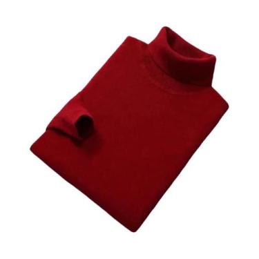 Imagem de Suéter Masculino De Gola Alta Em Mistura De Cashmere E Algodão, Pulôve