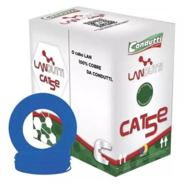 Imagem de Cabo Rede Azul 305 metros Landutti Upt Cat5e RJ-45 cat5 CFTV 100% Cobre Condutti