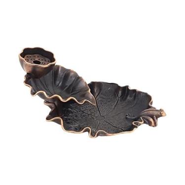 Imagem de Mini Queimador De Incenso Em Formato De Folha De Lótus, Decorativo Chi