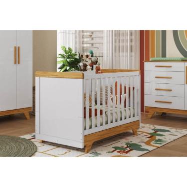 Imagem de Berço Retrô Americano 2em1 Mini Cama 100% MDF Moveis Peroba