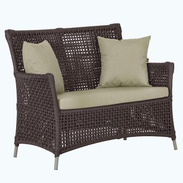 Imagem de 1 Sofá área Externa Igapó Alumínio Fendi Corda Náutica E7 Marrom