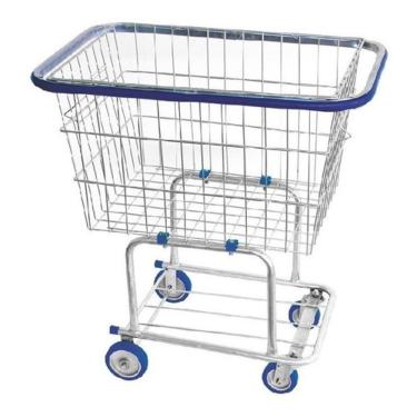 Imagem de Carrinho de Compras para Condomínio 140 Litros com Capacidade de 140L em Aço Carbono Galvanizado Prata Premium Colchões